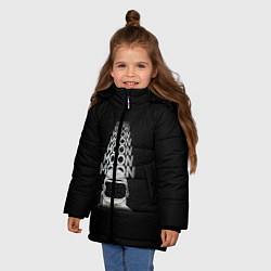 Куртка зимняя для девочки Космонавт 2, цвет: 3D-черный — фото 2