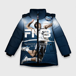 Куртка зимняя для девочки Волейбол 4, цвет: 3D-черный