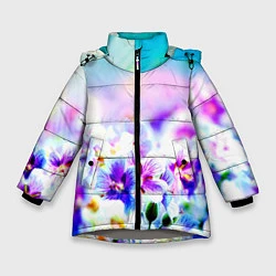 Зимняя куртка для девочки Цветочное поле