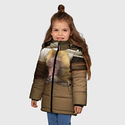 Куртка зимняя для девочки Мартышка, цвет: 3D-светло-серый — фото 2