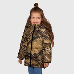 Куртка зимняя для девочки Змеиная кожа, цвет: 3D-черный — фото 2
