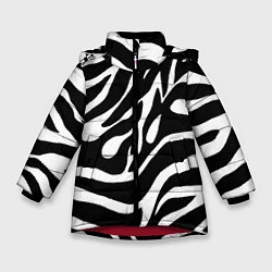 Куртка зимняя для девочки Зебра, цвет: 3D-красный