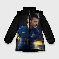 Куртка зимняя для девочки Neymar: Brasil Team, цвет: 3D-черный