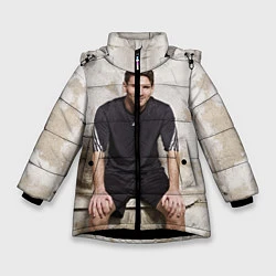 Куртка зимняя для девочки Улыбчивый Месси, цвет: 3D-черный