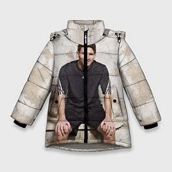 Куртка зимняя для девочки Улыбчивый Месси, цвет: 3D-светло-серый