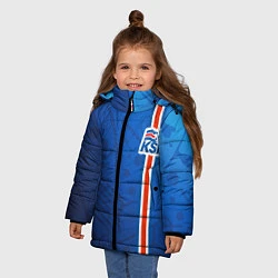 Куртка зимняя для девочки Сборная Исландии по футболу, цвет: 3D-черный — фото 2