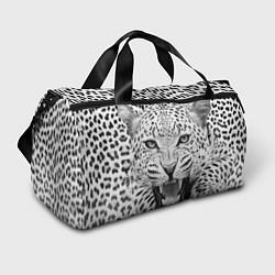Сумки спортивные Белый леопард, цвет: 3D-принт