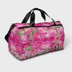 Спортивная сумка Black Pink: Abstract Flowers