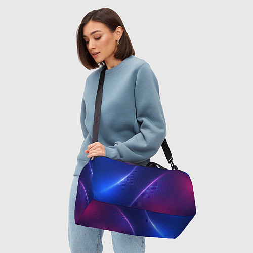Спортивная сумка Фиолетово 3d волны 2020 / 3D-принт – фото 4