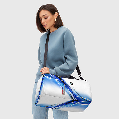 Спортивная сумка BMW волны - blue-white / 3D-принт – фото 4