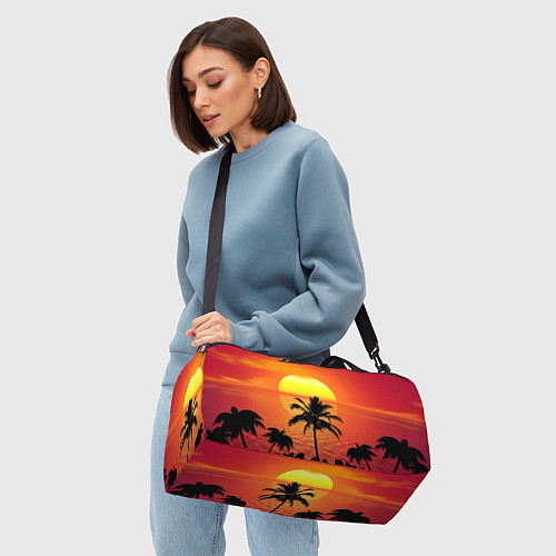 Спортивная сумка Пальмы на фоне моря / 3D-принт – фото 4