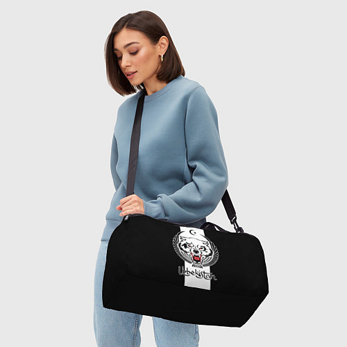 Спортивная сумка Узбекистан - волк с крыльями / 3D-принт – фото 4