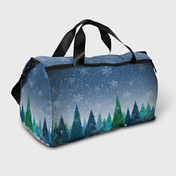 Спортивная сумка Снежинки в лесу