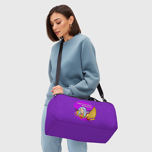 Спортивная сумка А ещё я люблю фиолетовый / 3D-принт – фото 4