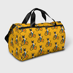 Спортивная сумка Котики на велосипедах