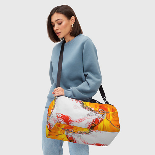 Спортивная сумка Рисунок желтой краской / 3D-принт – фото 4