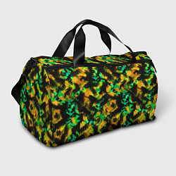 Спортивная сумка Абстрактный желто-зеленый узор
