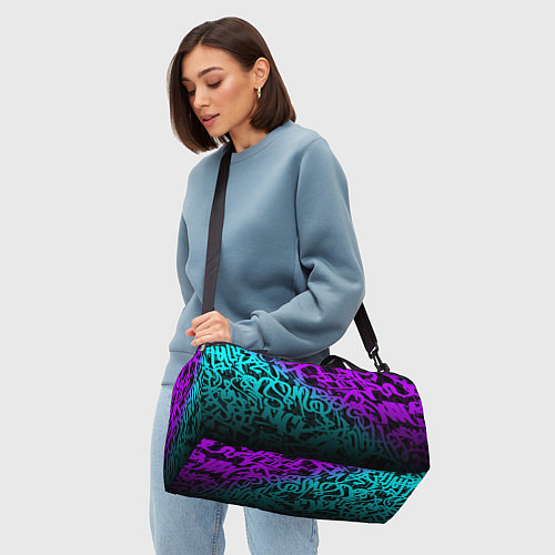 Спортивная сумка НЕОНОВОЕ ГРАФФИТИ NEON / 3D-принт – фото 4