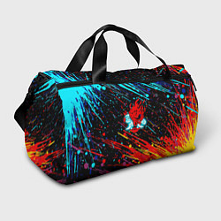 Спортивная сумка Cyberpunk 2077 Цветные брызги