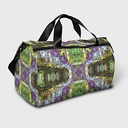 Спортивная сумка Коллекция Фрактальная мозаика Фиолетово-зеленый