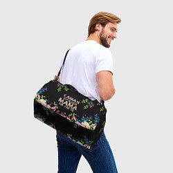 Сумки спортивные Самой лучшей в мире маме, цветы на черном фоне, цвет: 3D-принт — фото 2