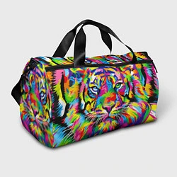 Спортивная сумка Тигр в стиле поп-арт
