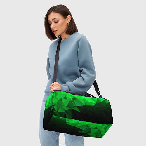 Спортивная сумка Изумрудный Зеленый Геометрия / 3D-принт – фото 4