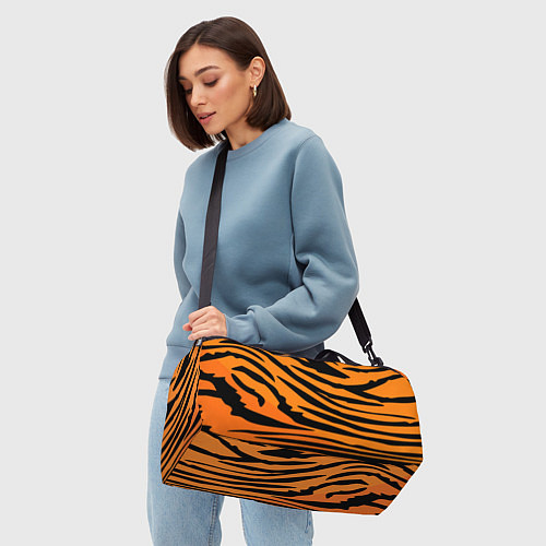 Спортивная сумка Шкура шерсть тигра / 3D-принт – фото 4