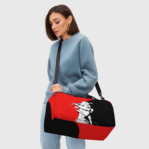 Спортивная сумка Микаса в красно черном цвете / 3D-принт – фото 4