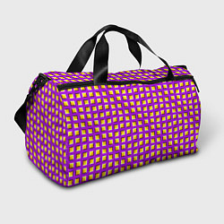 Спортивная сумка Фиолетовый Фон с Желтыми Квадратами Иллюзия Движен
