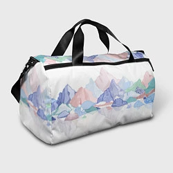 Спортивная сумка Разноцветные пастельные оттенки гор в отражении во