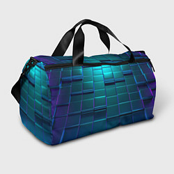 Спортивная сумка 3D квадраты неоновые