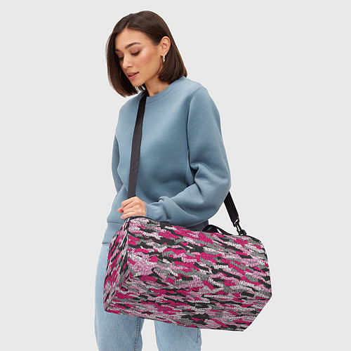 Спортивная сумка Розовый именной камуфляж Женя / 3D-принт – фото 4