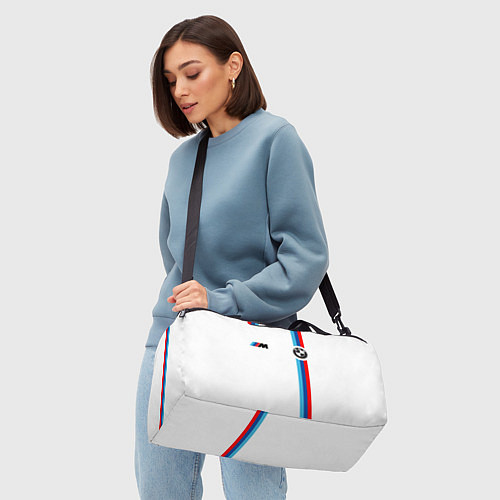 Спортивная сумка БМВ 3 STRIPE BMW WHITE / 3D-принт – фото 4