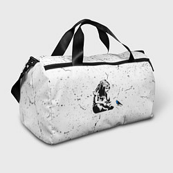 Спортивная сумка Banksy - Бэнкси девочка с птицей