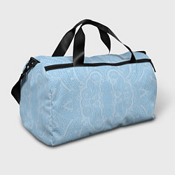 Спортивная сумка Вязаный светлый узор, абстракция Нежный голубой цв