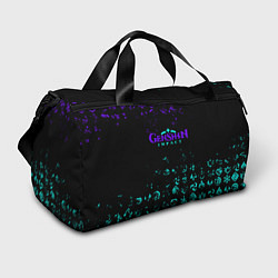 Сумки спортивные GENSHIN NEON PATTERN SYMBOL НЕОН ЭМБЛЕМЫ, цвет: 3D-принт