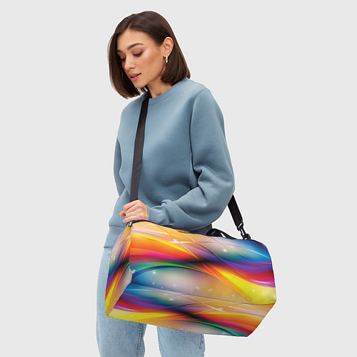 Спортивная сумка Абстрактные линии разных цветов / 3D-принт – фото 4