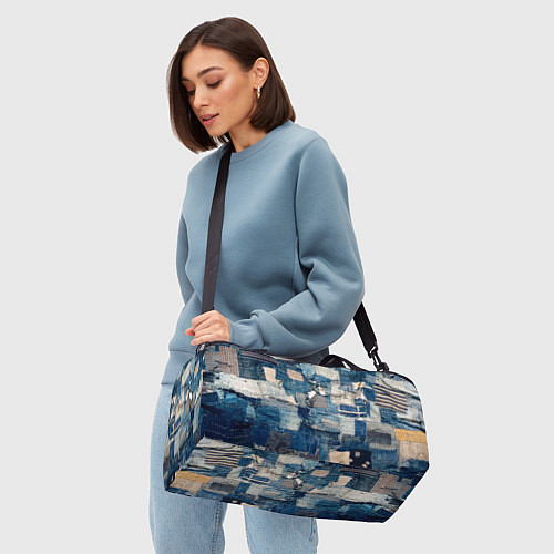 Спортивная сумка Patchwork Jeans Осень Зима 2023 / 3D-принт – фото 4