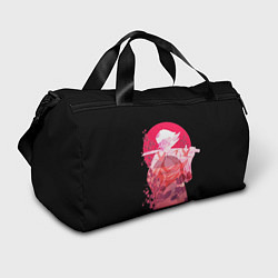 Сумки спортивные Девушка Самурай Под Красной Луной, цвет: 3D-принт