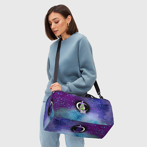 Спортивная сумка Сова-колдунья с зельем на фоне ночного неба / 3D-принт – фото 4