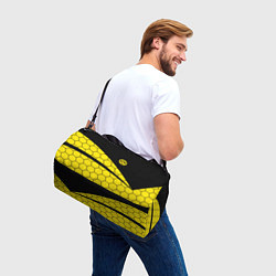 Сумки спортивные Боруссия - borussia желтые соты, цвет: 3D-принт — фото 2