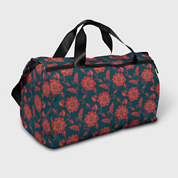 Спортивная сумка Red flowers texture