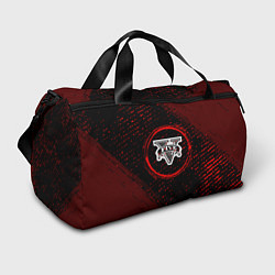 Спортивная сумка Символ GTA и краска вокруг на темном фоне