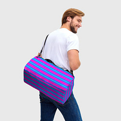 Сумки спортивные Striped pattern яркий неоновый полосатый узор, цвет: 3D-принт — фото 2
