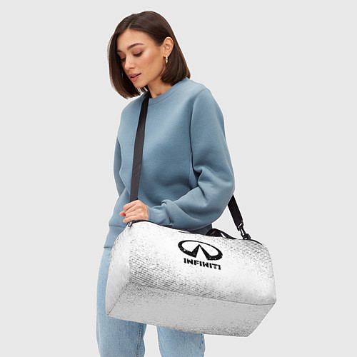 Спортивная сумка Infiniti с потертостями на светлом фоне / 3D-принт – фото 4