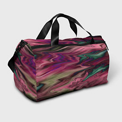 Спортивная сумка Абстрактный размытый узор в розово-зеленых цветах