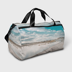 Спортивная сумка Песочный пляж и водоём - Белый