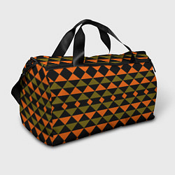 Спортивная сумка Геометрический узор черно-оранжевые фигуры