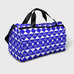 Спортивная сумка Бело-синий геометрический узор